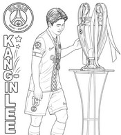 Inkleurbare afbeelding - Kang-in Lee - PSG - Europees kampioen 2026