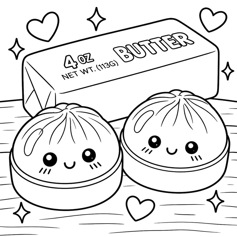 Printable coloring - Squishy Butter - Squishy Dumpling
