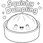 Coloring sheet - Kawaii - Squishy Dumpling