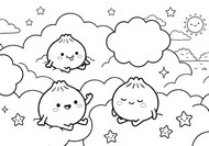 색칠공부 - 구름 속에서 - Squishy Dumpling