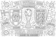Ausmalbild - Viertelfinale - Norwegische Fußballmannschaft