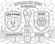 Bild zum Ausmalen - Runde der letzten 32 - Norwegische Fußballmannschaft