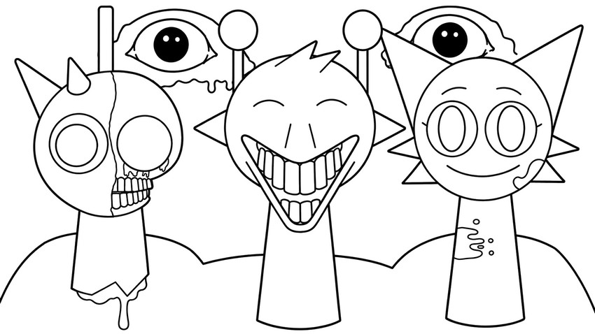 Coloriage gratuit - Sprunki Horror - Sprunki