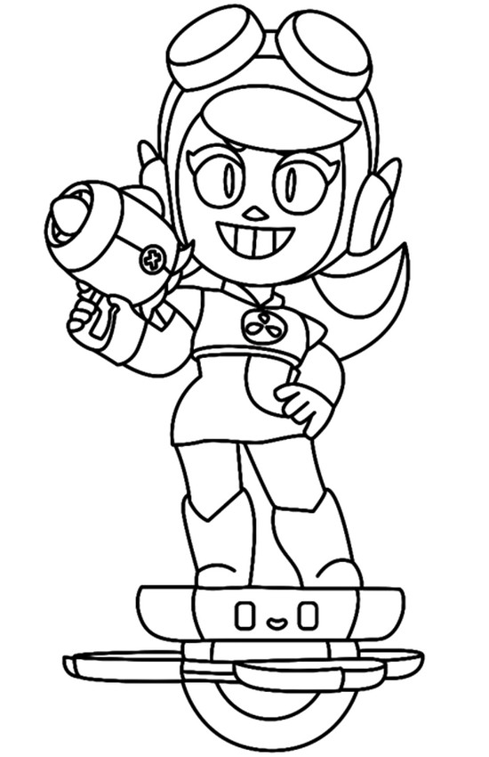 Zeichnung zum Ausmalen - Wendy - Brawl Stars - Ramenrebellion