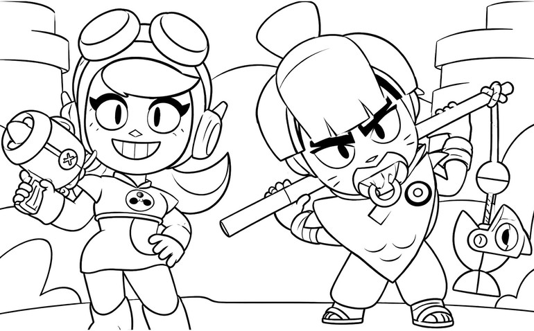Kostenloses Ausmalbild - Nori & Wendy - Brawl Stars - Ramenrebellion