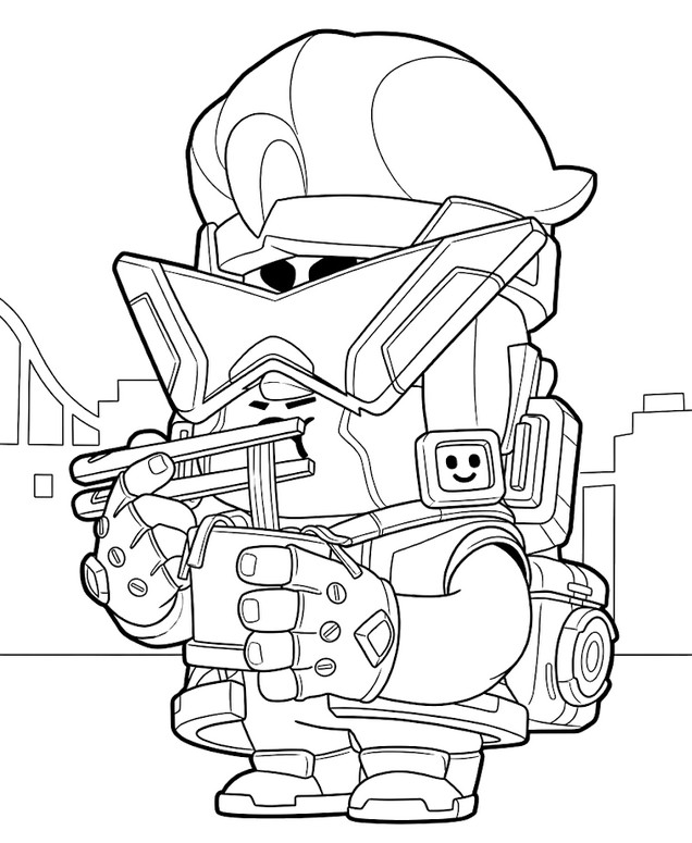 Bild zum Ausmalen - Cyberpunk Jae-Yong - Brawl Stars - Nanonudeln