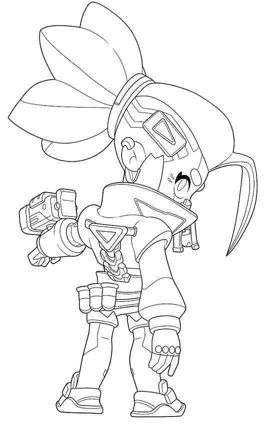 Ausmalbild - Cyber Shelly - Brawl Stars - Nanonudeln