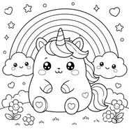 Coloring sheet - Unicorn - Squishy Animals