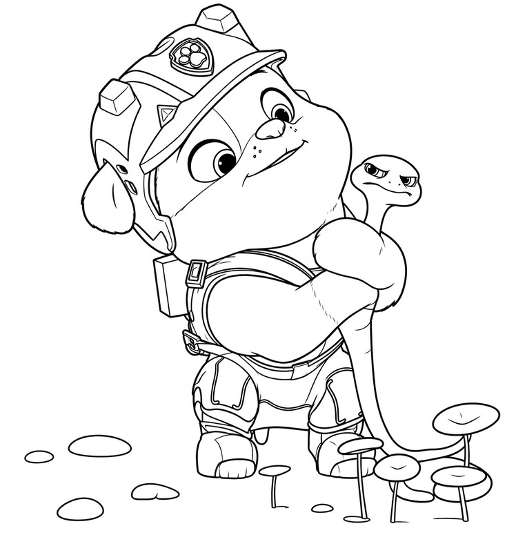 Downloadable coloring - Rubble - PAW Patrol: The Dino Movie