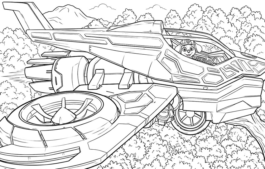 Coloring sheet - Skye - PAW Patrol: The Dino Movie