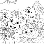 Downloadable coloring - Rocky, Rubble - PAW Patrol: The Dino Movie