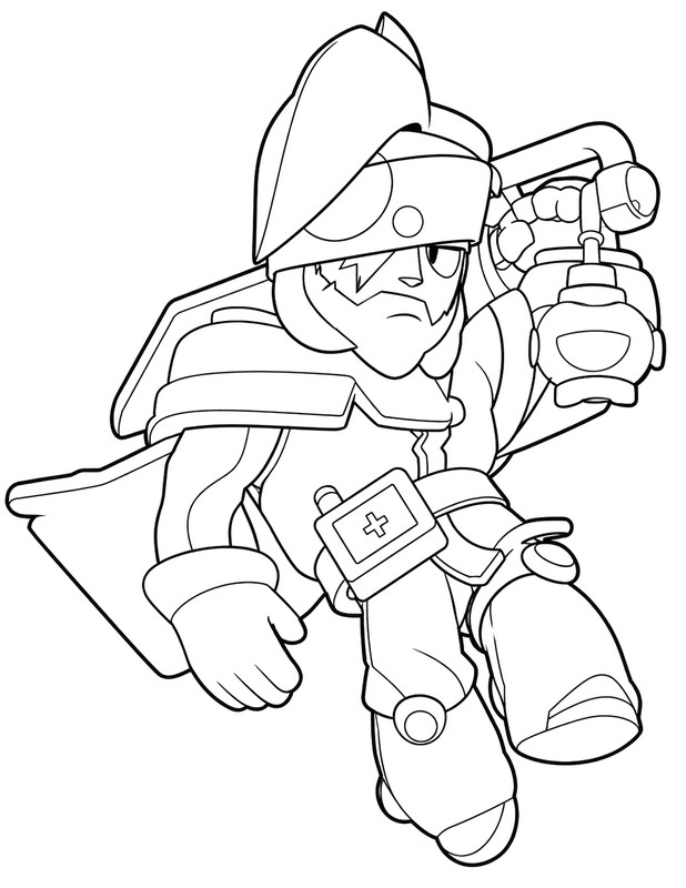 Coloring page - Grizzled Kenji - Brawl Stars - Windstock