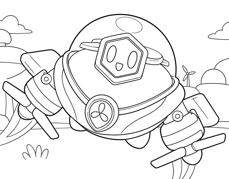 Drawing to color - Energized Sprout - Brawl Stars - Windstock