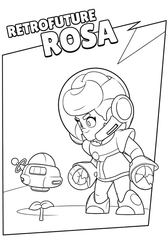 Printable coloring - Retrofuture Rosa - Brawl Stars - Windstock