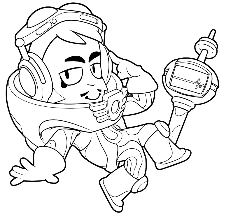 Free coloring page - Windstock Gray - Brawl Stars - Windstock