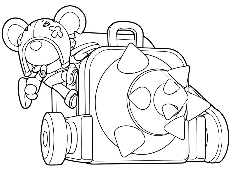 Coloring sheet - Turbine Moe - Brawl Stars - Windstock