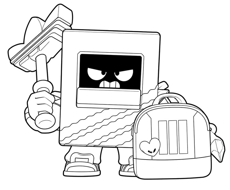 Downloadable coloring - Adidas Ash - Brawl Stars - Windstock