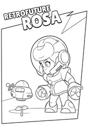 Coloring sheet - Retrofuture Rosa - Brawl Stars - Windstock