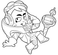 Downloadable coloring - Windstock Gray - Brawl Stars - Windstock