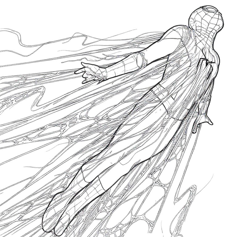 色塗り用イラスト - キャンバス - スパイダーマン：ブランド・ニュー・デイ