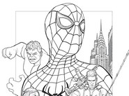 塗り絵用紙 - Scorpion & Punisher - スパイダーマン：ブランド・ニュー・デイ