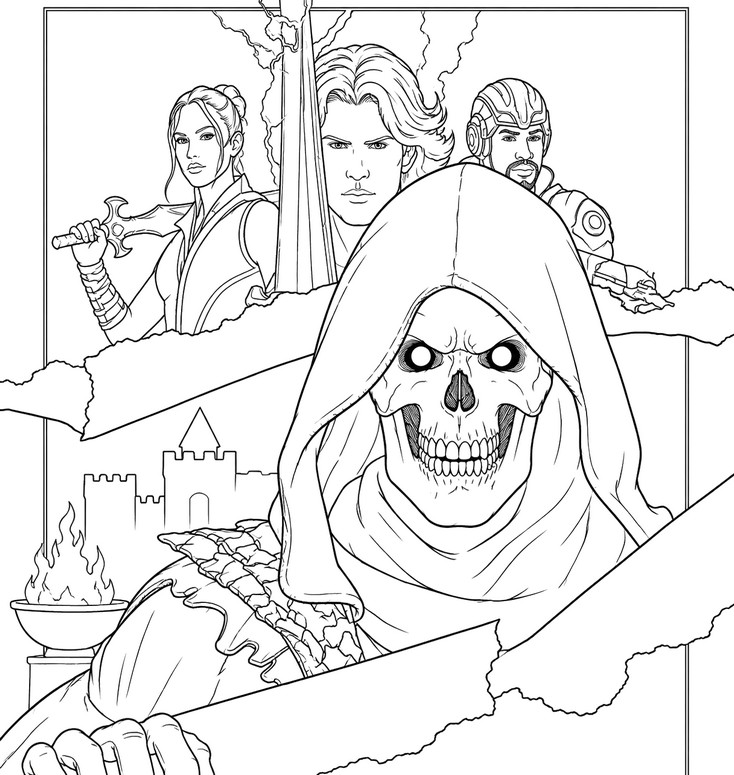 Downloadable coloring - Skeletor versus the heroes of Eternia - Masters of the Universe