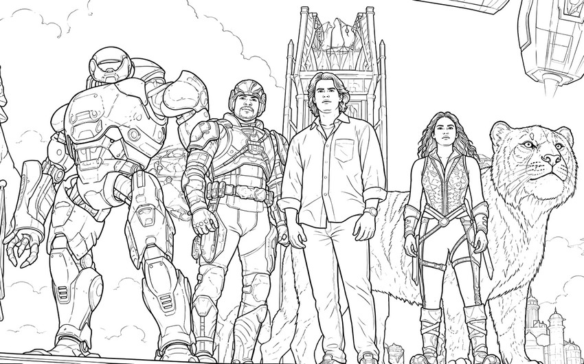 Coloring sheet - The heroes of Eternia - Masters of the Universe