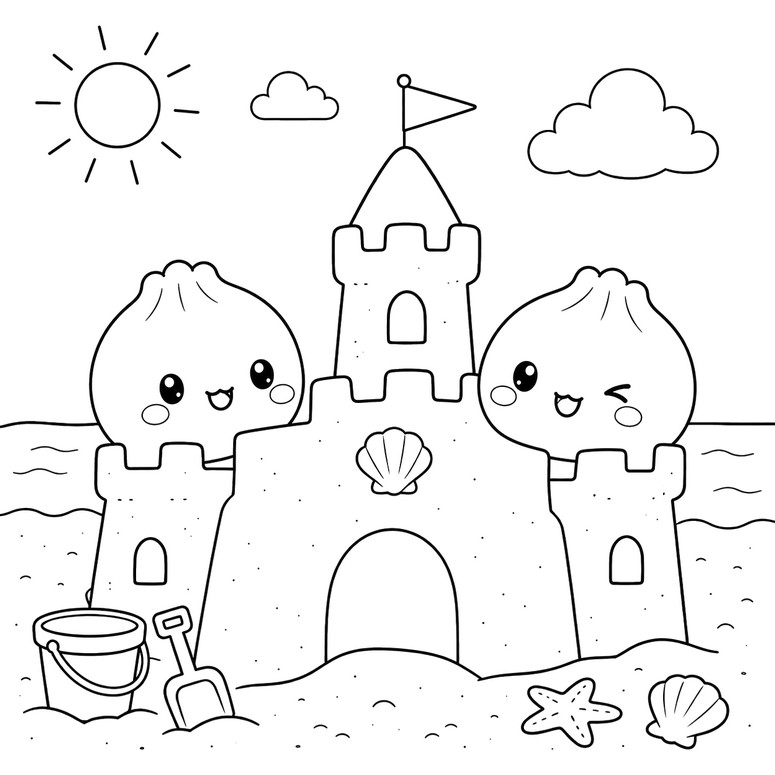 Image to color - Sandcastle - Squishy Dumpling - Summer