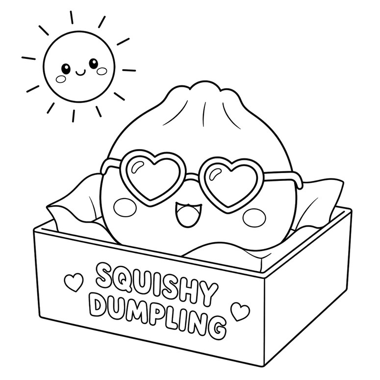 Coloring sheet - Sunglasses - Squishy Dumpling - Summer