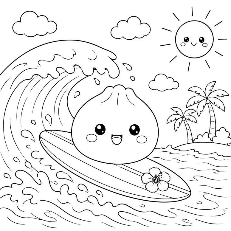 Image to color - Surf - Squishy Dumpling - Summer