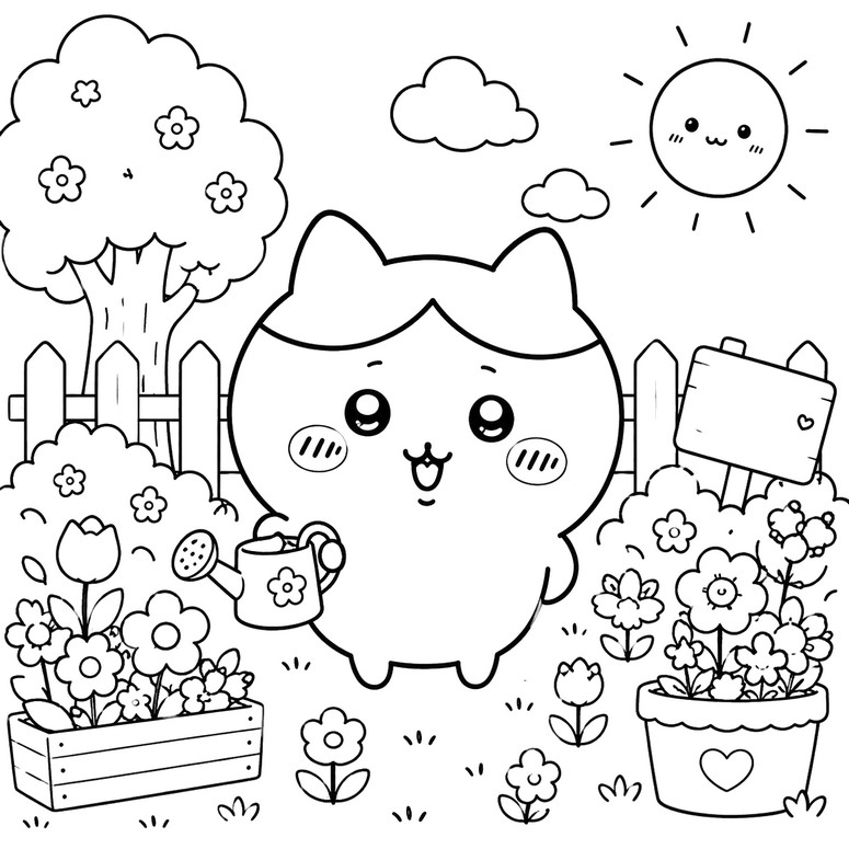 Coloring page - Hachiware - Chiikawa