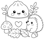 Free coloring page - The hedgehog - Squishy Dumpling - Autumn