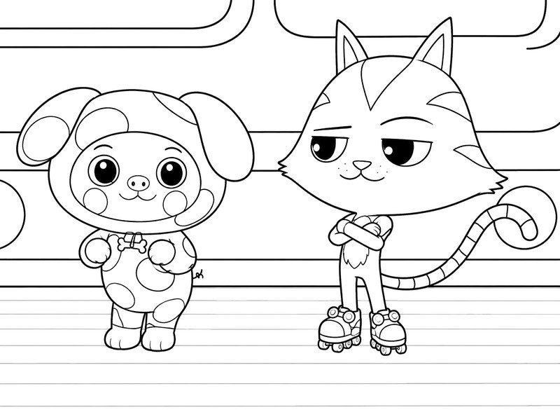 다운로드용 색칠공부 - Puggie - CatRat - Doozie - 개비의 매직 하우스