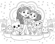 색칠할 그림 - 모든 친구들 - Doozie - 개비의 매직 하우스