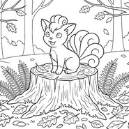 ダウンロードできる塗り絵 - ロコン - 秋のポケモン