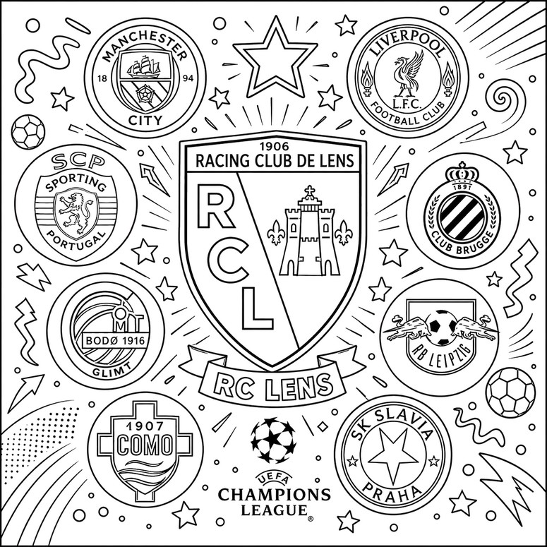Coloriage à imprimer - Ligue des champions 2026-2027 - RC Lens