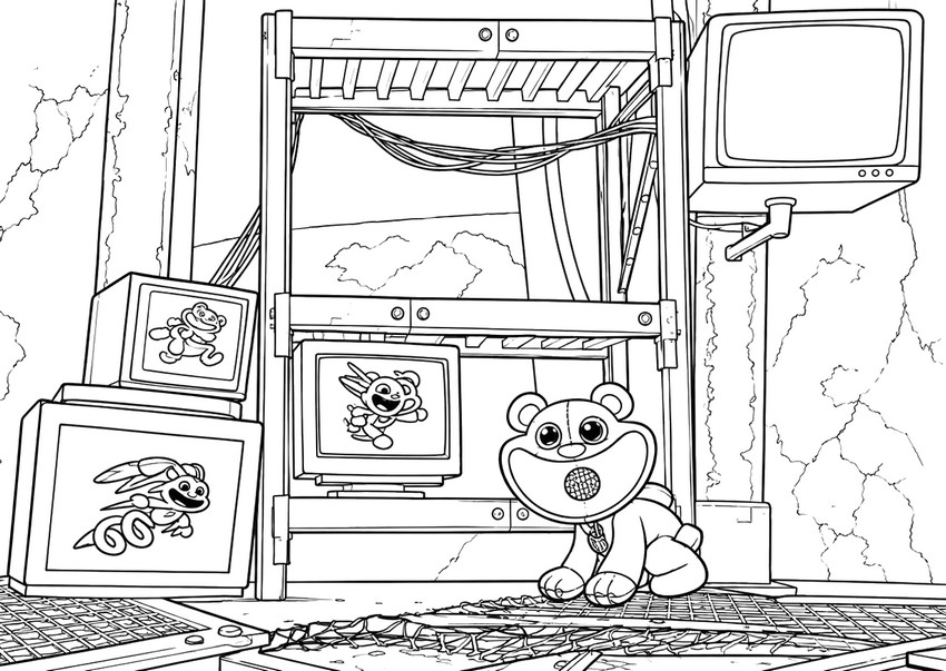 ダウンロードできる塗り絵 - ボビー・ベアハグ - Escape from Playtime