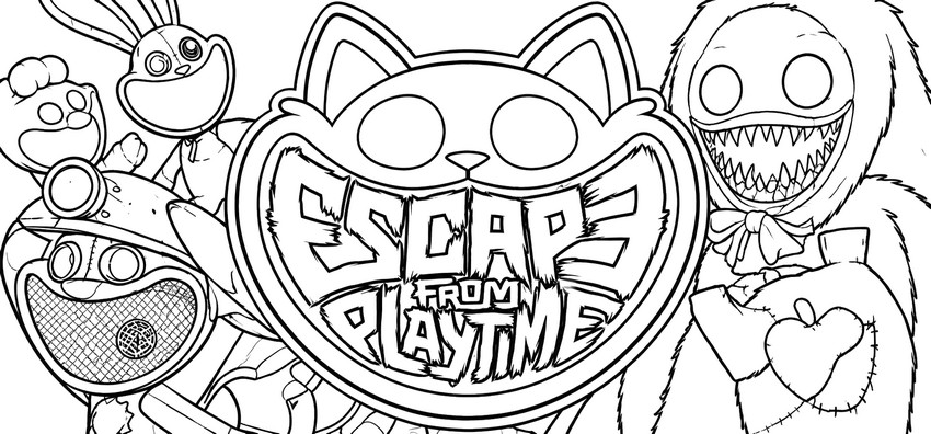 無料塗り絵 - ゲームキャラクター - Escape from Playtime