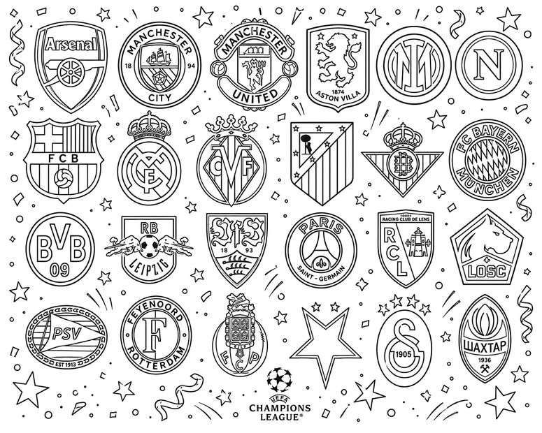 Drawing to color - The qualified teams - Champions League 2027