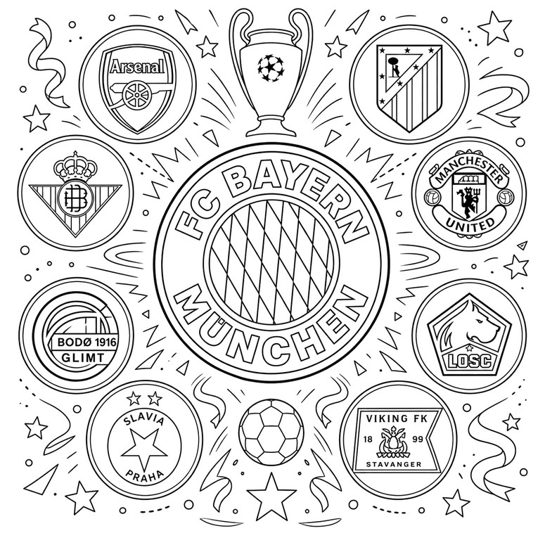 Downloadable coloring - Bayern Munich's opponent - Champions League 2027