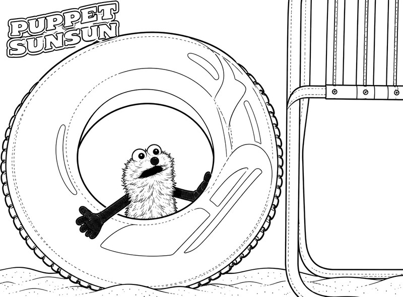 Printable coloring - In Odaiba - Puppet Sunsun