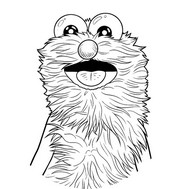 Drawing to color - All smiles - Puppet Sunsun