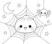 Obrazek do kolorowania - Pająk - Squishy Dumpling - Halloween