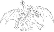 Ausmalbild zum Herunterladen - Lavadrache - ELDRADOR Creatures - Lavawelt