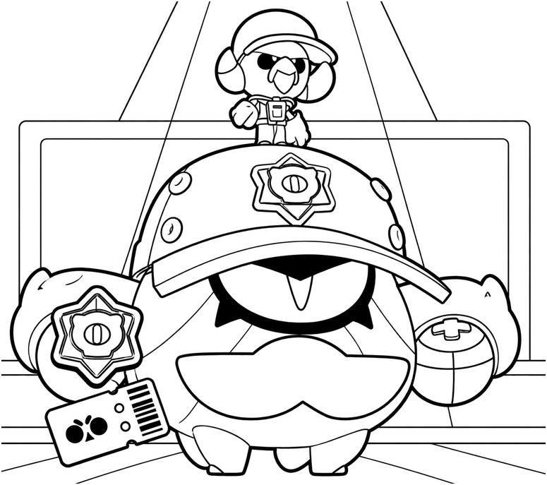 Folha para colorir - Hank Técnico - Brawl Stars - Universidade Real