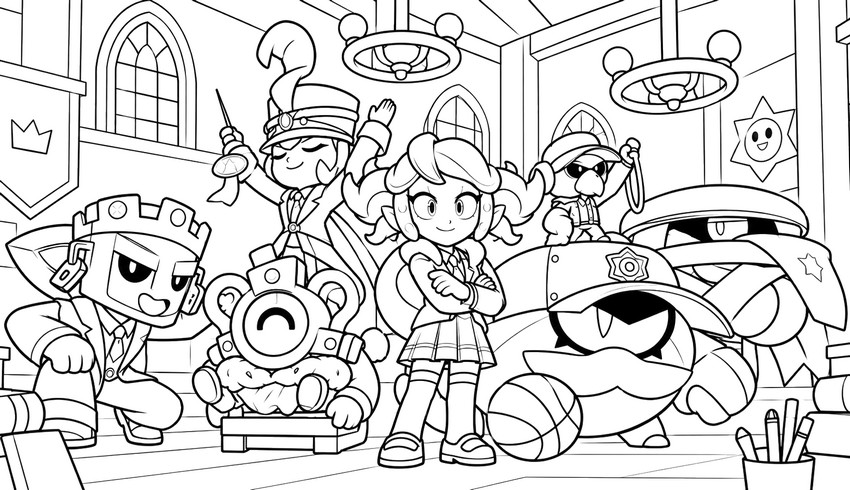 Imagem para colorir - Passe de Briga - Brawl Stars - Universidade Real