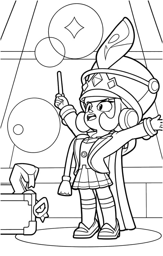 Desenho para colorir - Najia Fanfarrista - Brawl Stars - Universidade Real