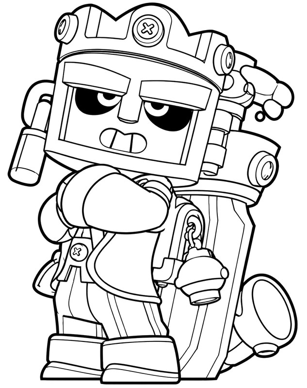 Ilustração para colorir - Ollie Acadêmico - Brawl Stars - Universidade Real