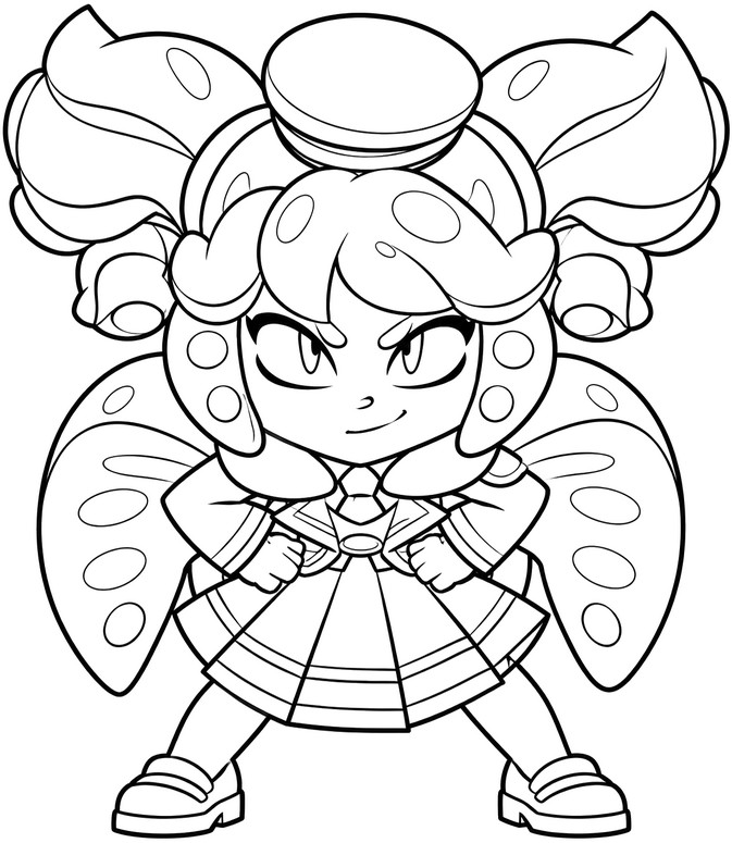 Desenho para imprimir - Mandy Acadêmica - Brawl Stars - Universidade Real