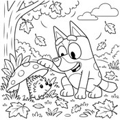 Desenho para baixar - O ouriço - Bluey - Outono